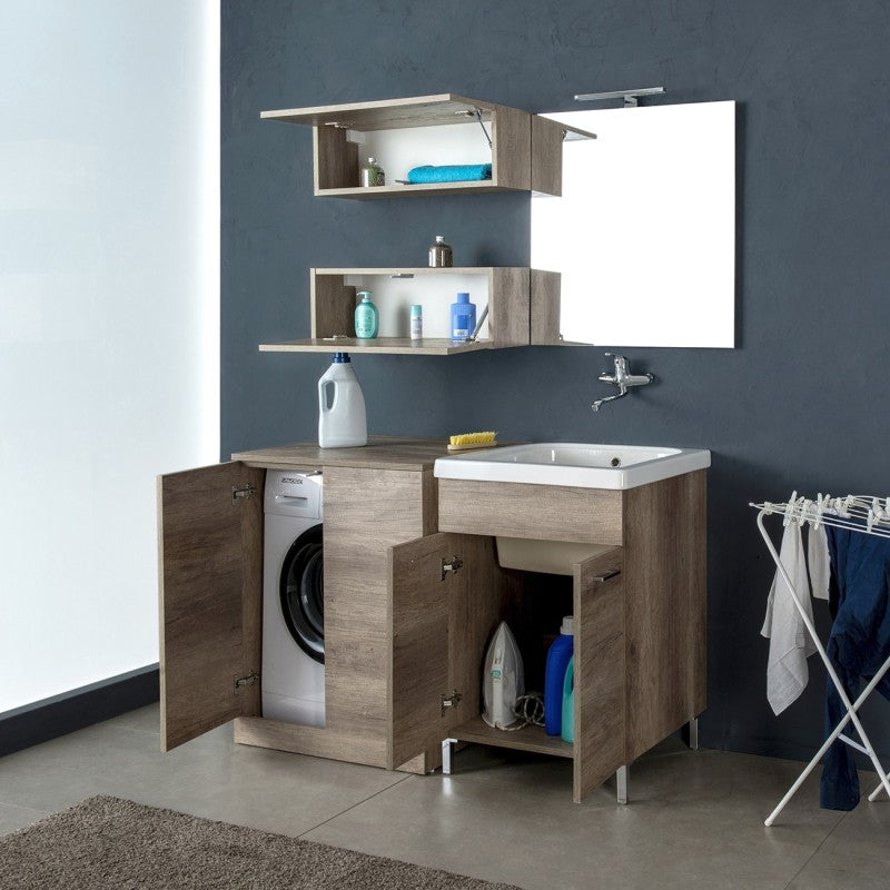 Ensemble buanderie Unika 130 cm avec meuble pour machine à laver 