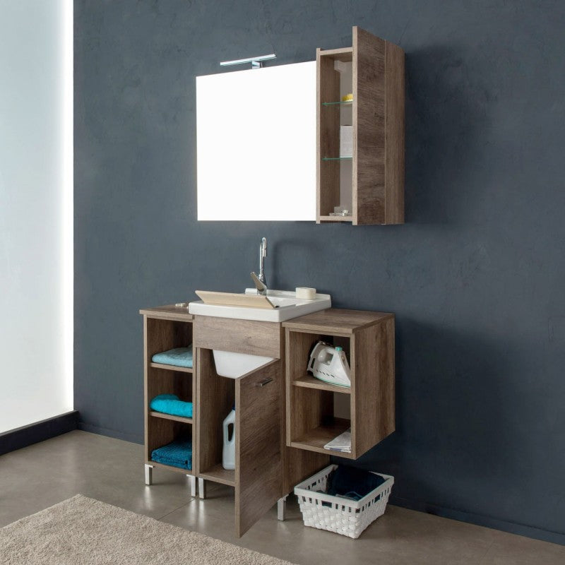 Composition Unika pour salle de bain/buanderie adaptée au lavabo en céramique Onda 