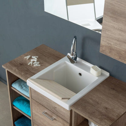 Composition Unika pour salle de bain/buanderie adaptée au lavabo en céramique Onda 