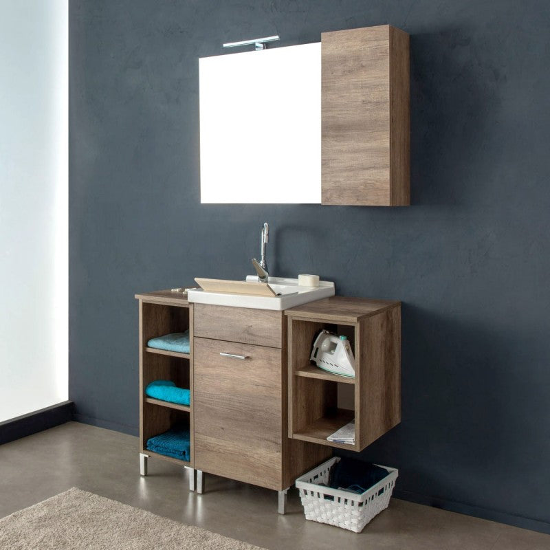 Composition Unika pour salle de bain/buanderie adaptée au lavabo en céramique Onda 
